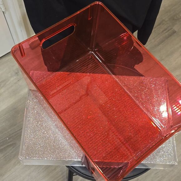 At Home Transparent Storage Bin w/Handles - Picture 5 of 7